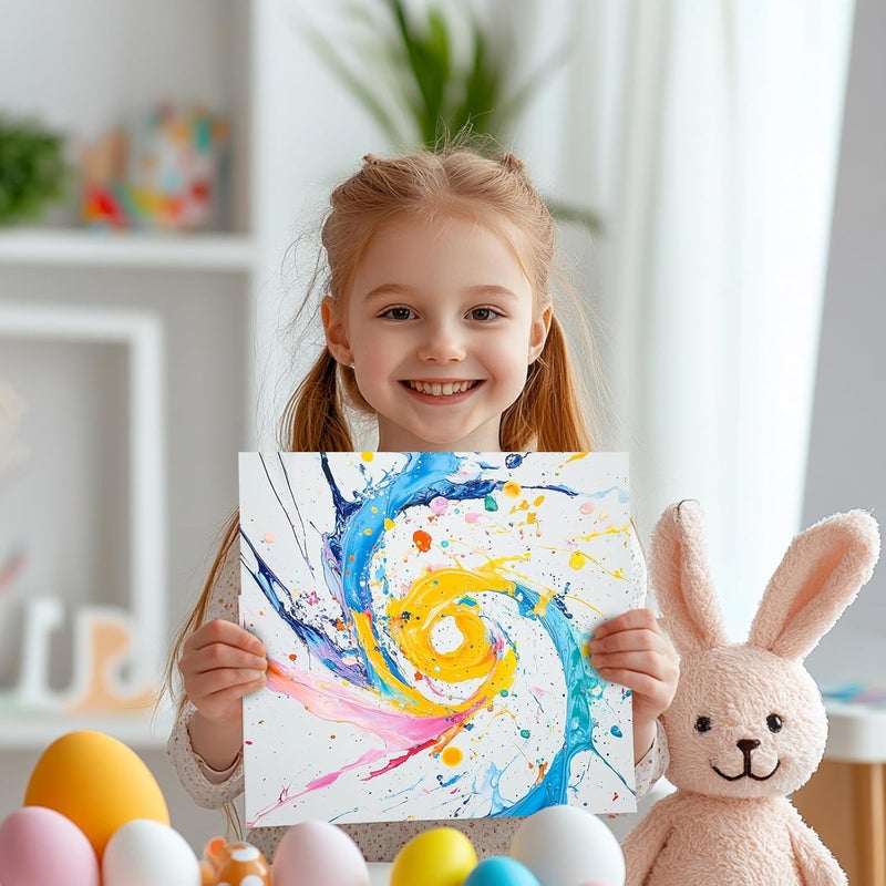 Wings Giant Spin Art Machine Variable Speed, Battery Operated Spinner - Paint Spinner with Splatter Guard, Washable Paint, Spin Art Kit, Art Design Card, Stem Toys, Kid Arts and Crafts, Girls Boys - Image 5